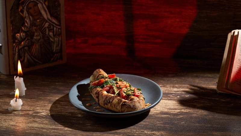 Bruschetta appetizer with tomatoes